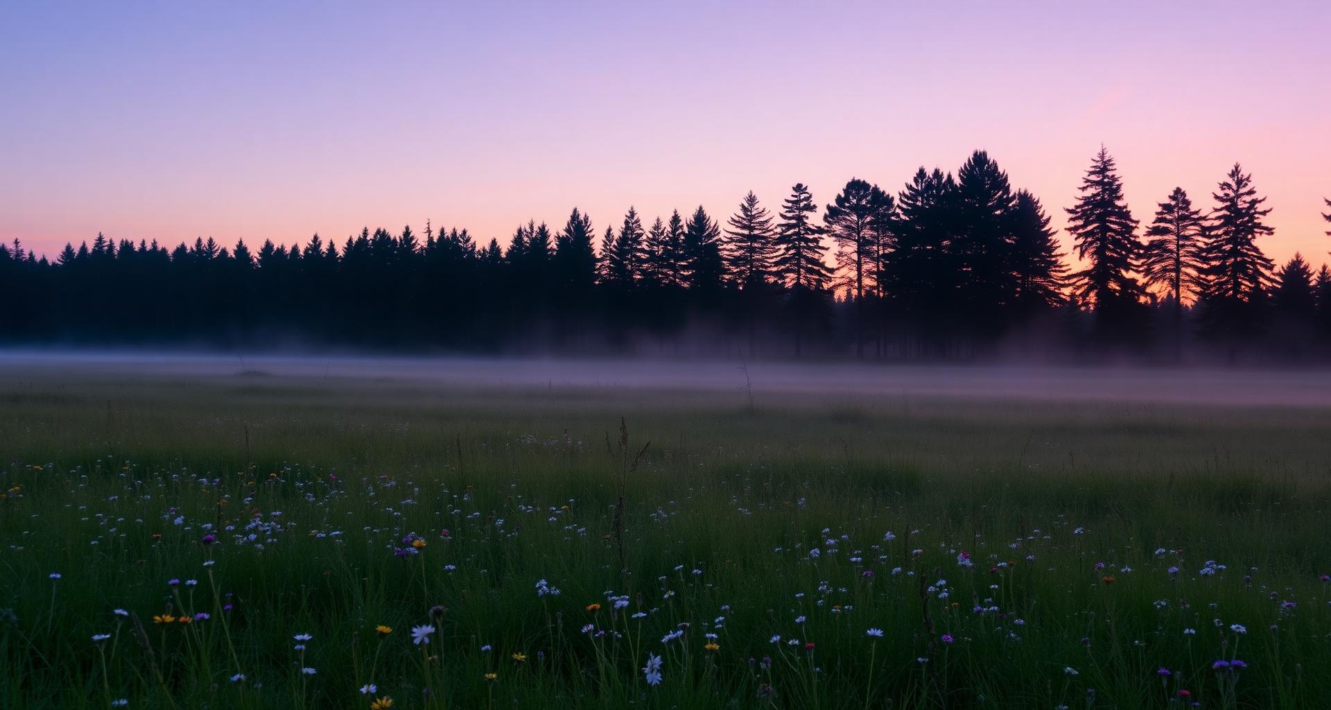 Latvian countryside at dusk
